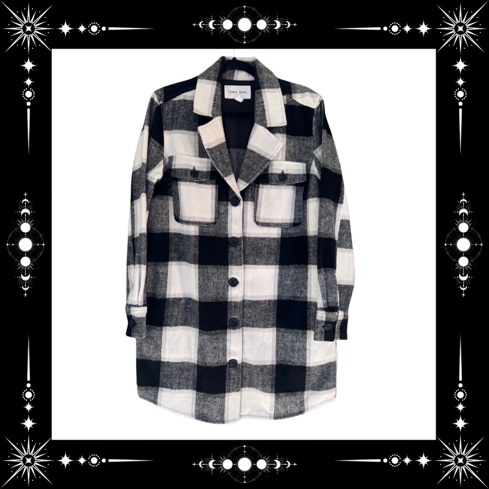 NWOT Tribal Jeans plaid Shacket